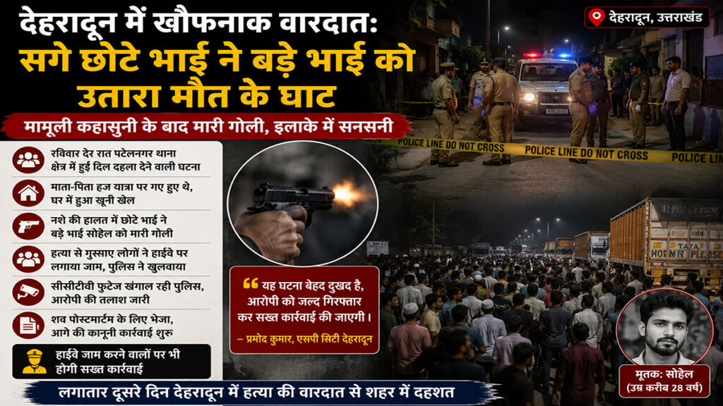 देहरादून में खौफनाक वारदात: सगे छोटे भाई ने बड़े भाई को उतारा मौ’त के घाट