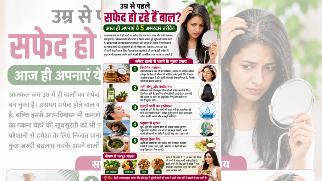 उम्र से पहले सफेद हो रहे हैं बाल? आज ही अपनाएं ये 5 असरदार तरीके!