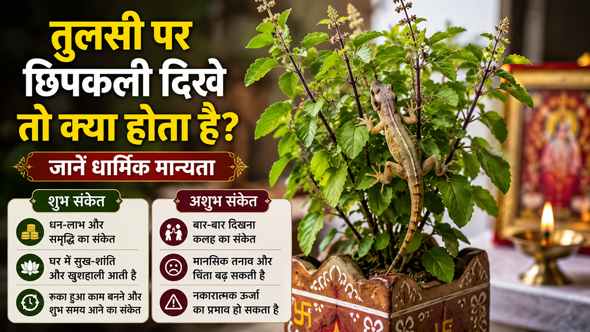 तुलसी पर छिपकली दिखे तो क्या होता है?